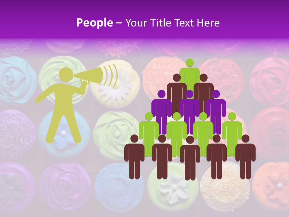 Colorful Flowers Fairy Cakes PowerPoint Template