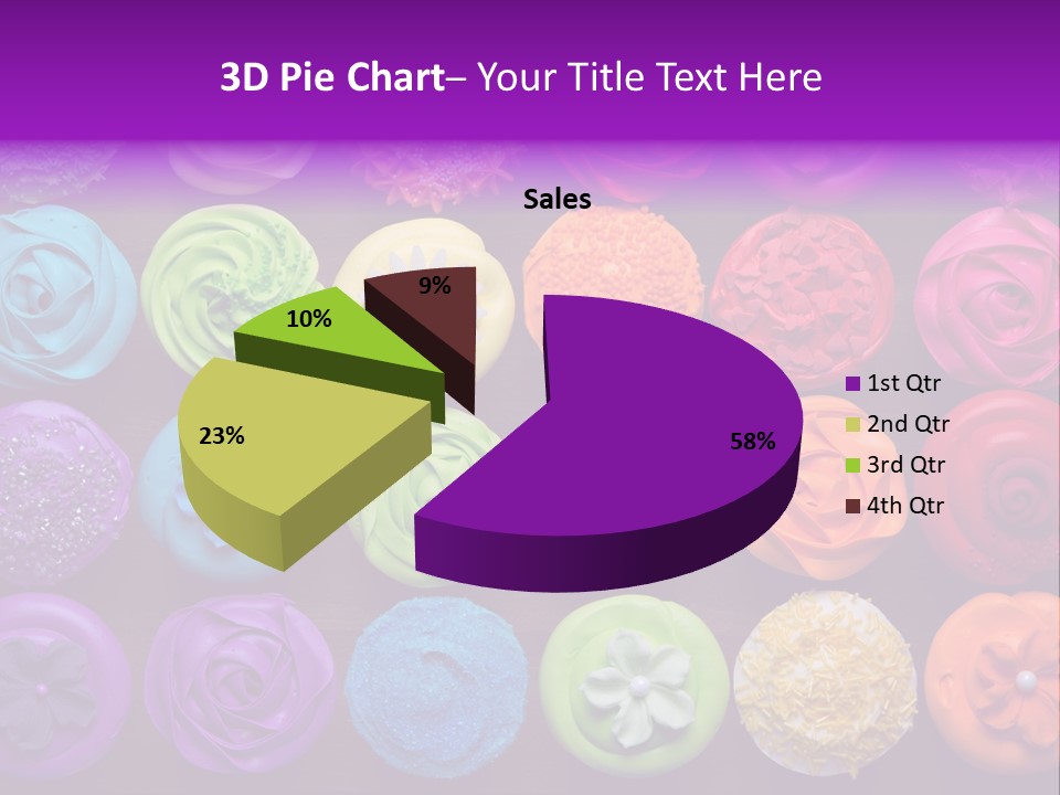 Colorful Flowers Fairy Cakes PowerPoint Template