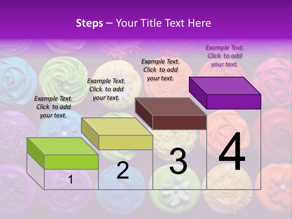 Colorful Flowers Fairy Cakes PowerPoint Template