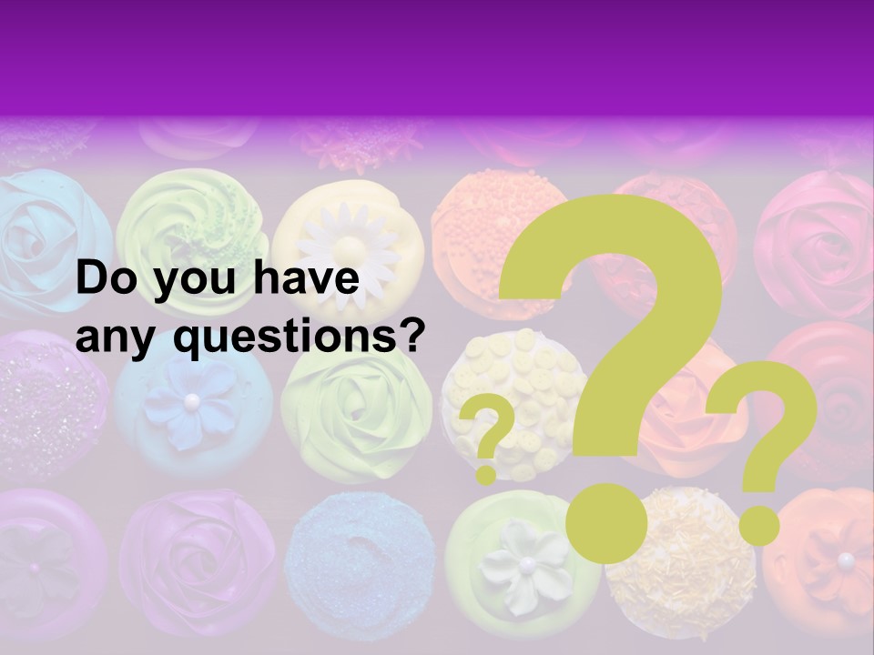 Colorful Flowers Fairy Cakes PowerPoint Template