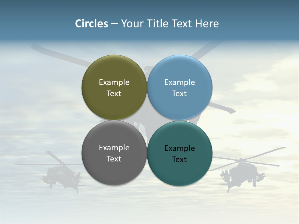 A Group Of Military Helicopters Flying Through A Cloudy Sky PowerPoint Template