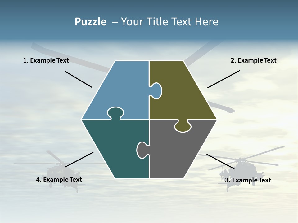 A Group Of Military Helicopters Flying Through A Cloudy Sky PowerPoint Template