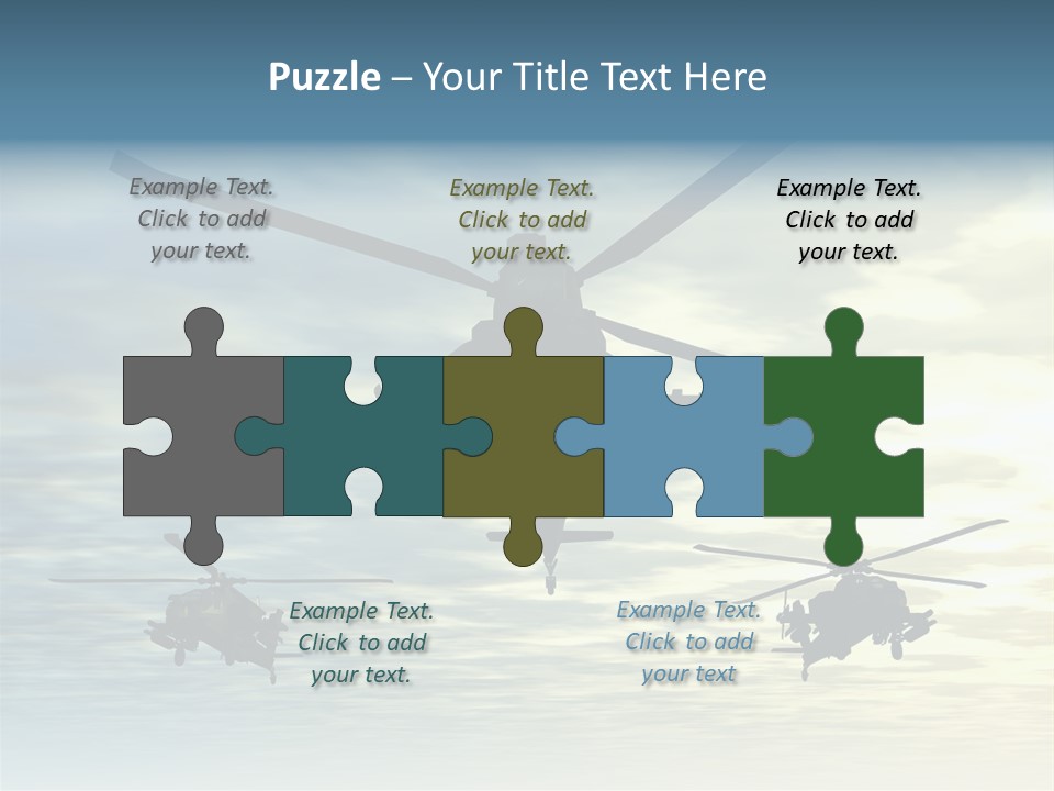 A Group Of Military Helicopters Flying Through A Cloudy Sky PowerPoint Template