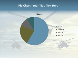 A Group Of Military Helicopters Flying Through A Cloudy Sky PowerPoint Template
