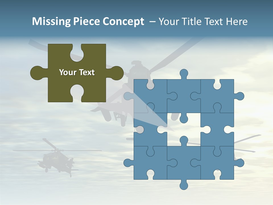 A Group Of Military Helicopters Flying Through A Cloudy Sky PowerPoint Template