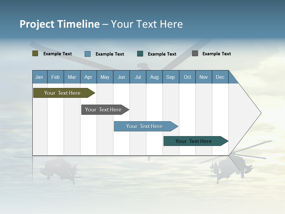 A Group Of Military Helicopters Flying Through A Cloudy Sky PowerPoint Template