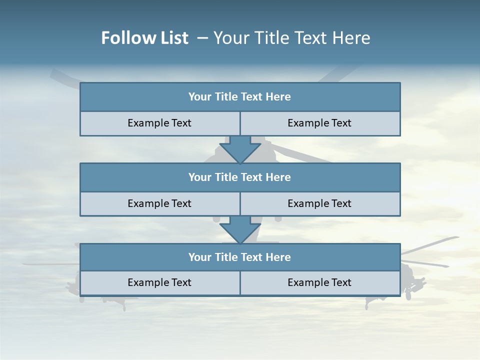 A Group Of Military Helicopters Flying Through A Cloudy Sky PowerPoint Template
