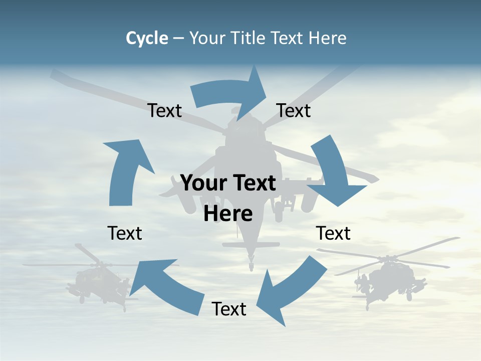 A Group Of Military Helicopters Flying Through A Cloudy Sky PowerPoint Template