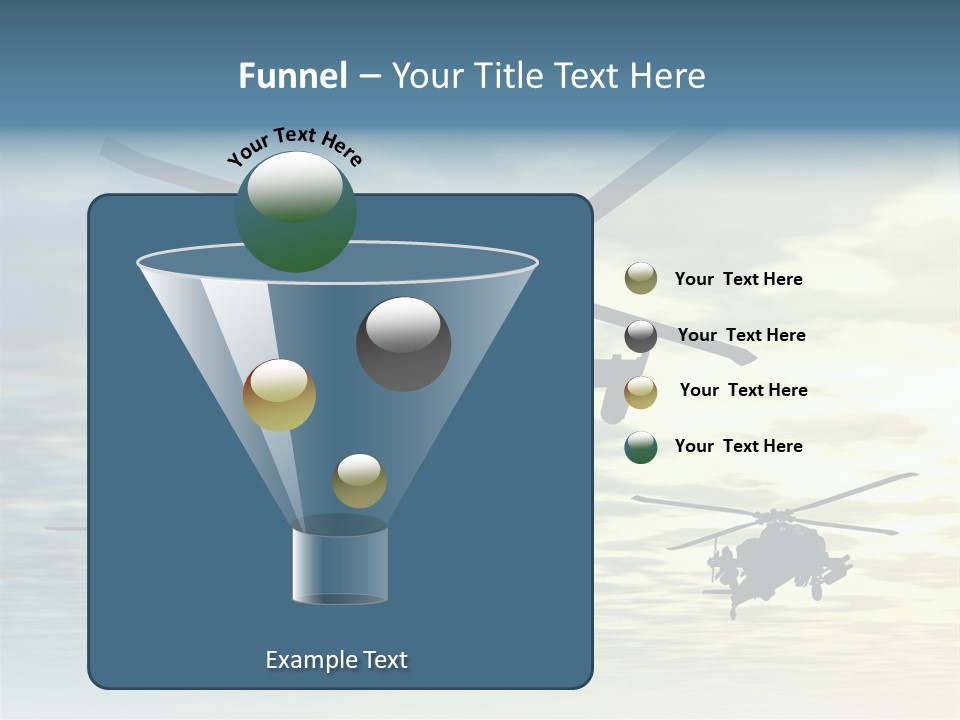 A Group Of Military Helicopters Flying Through A Cloudy Sky PowerPoint Template