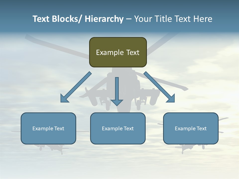 A Group Of Military Helicopters Flying Through A Cloudy Sky PowerPoint Template