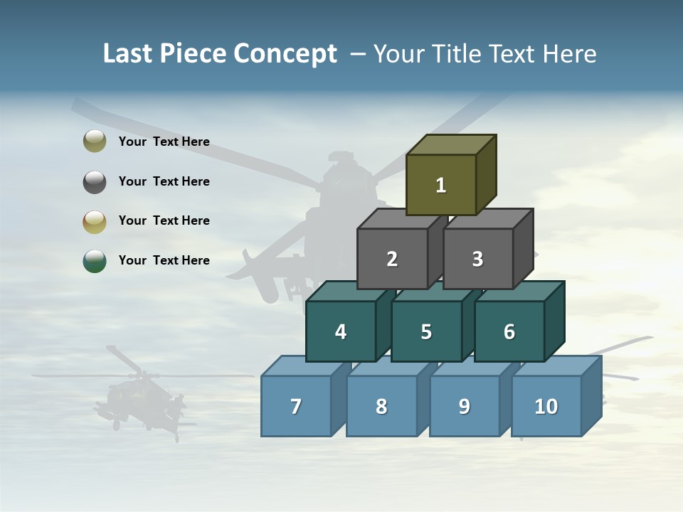 A Group Of Military Helicopters Flying Through A Cloudy Sky PowerPoint Template