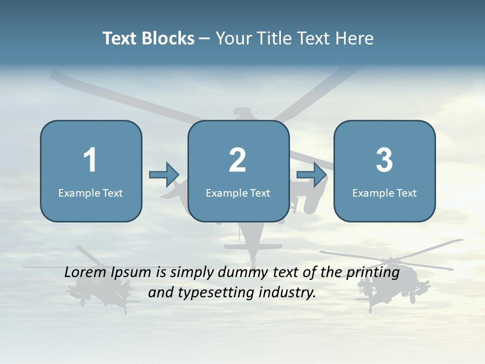 A Group Of Military Helicopters Flying Through A Cloudy Sky PowerPoint Template