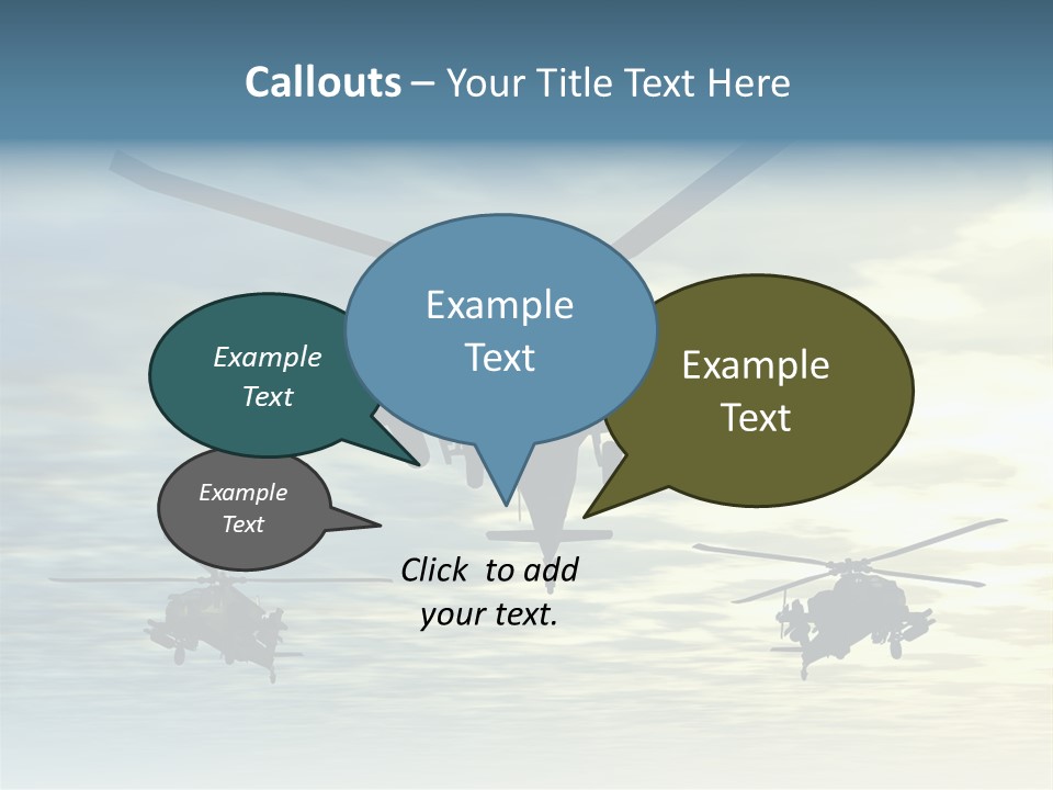 A Group Of Military Helicopters Flying Through A Cloudy Sky PowerPoint Template
