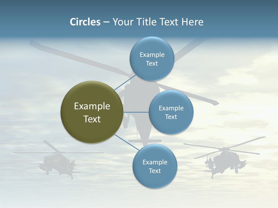 A Group Of Military Helicopters Flying Through A Cloudy Sky PowerPoint Template