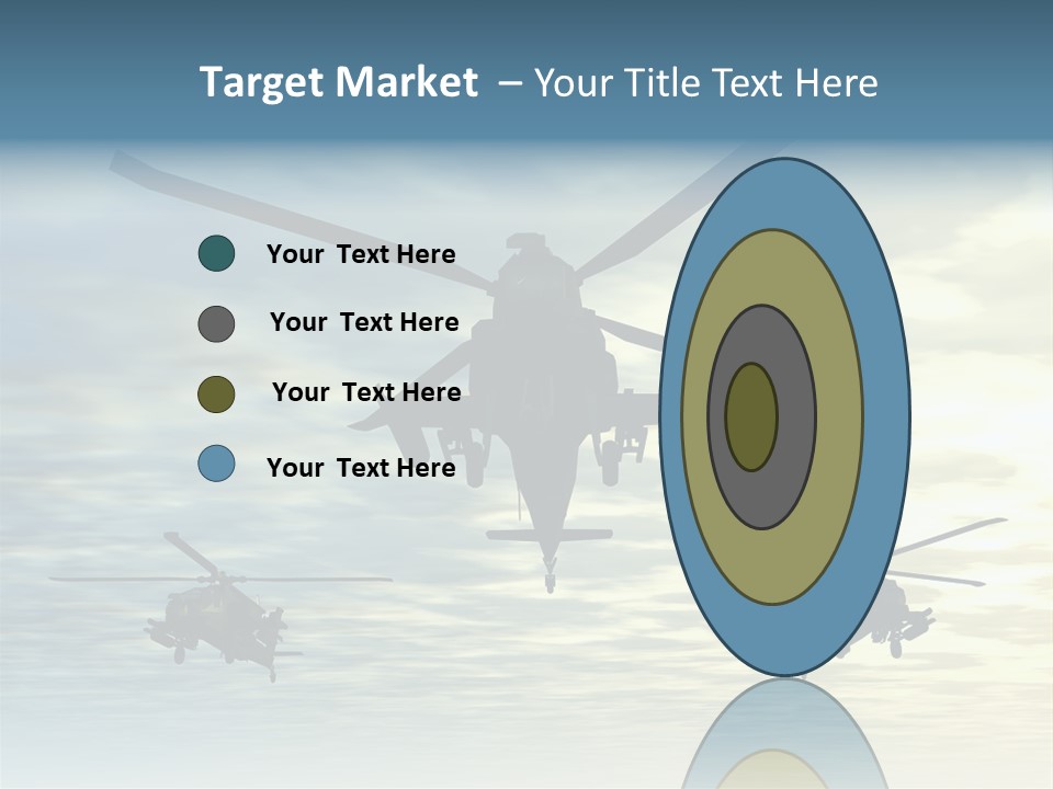 A Group Of Military Helicopters Flying Through A Cloudy Sky PowerPoint Template