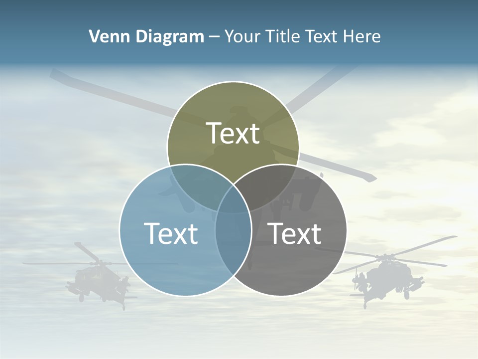 A Group Of Military Helicopters Flying Through A Cloudy Sky PowerPoint Template