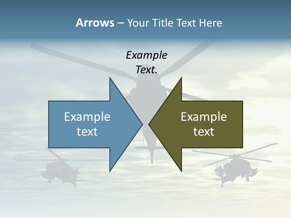 A Group Of Military Helicopters Flying Through A Cloudy Sky PowerPoint Template
