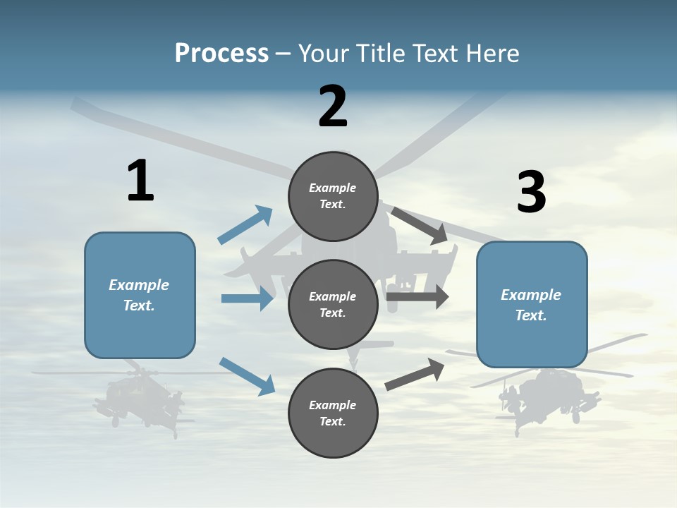 A Group Of Military Helicopters Flying Through A Cloudy Sky PowerPoint Template