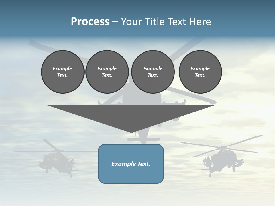A Group Of Military Helicopters Flying Through A Cloudy Sky PowerPoint Template