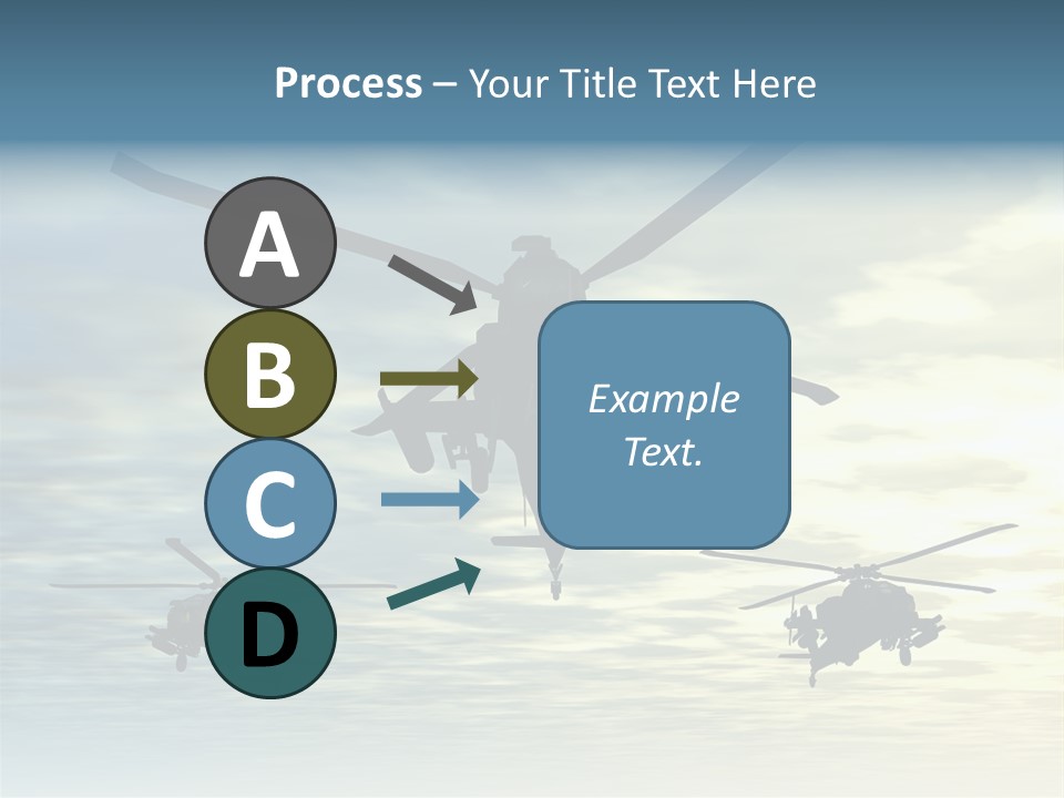 A Group Of Military Helicopters Flying Through A Cloudy Sky PowerPoint Template