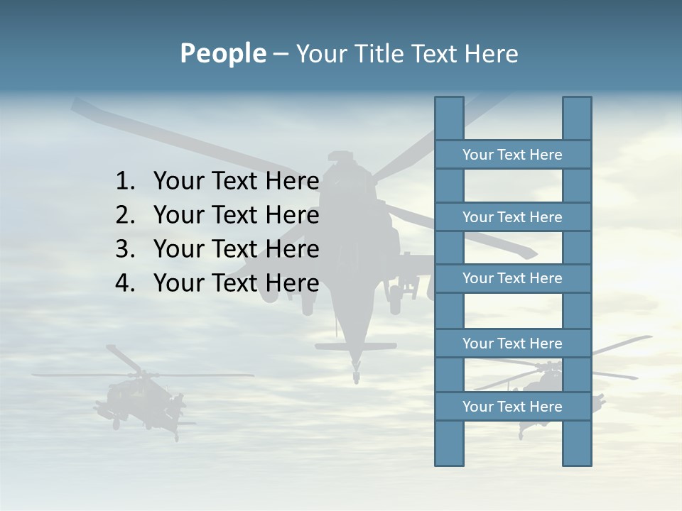 A Group Of Military Helicopters Flying Through A Cloudy Sky PowerPoint Template