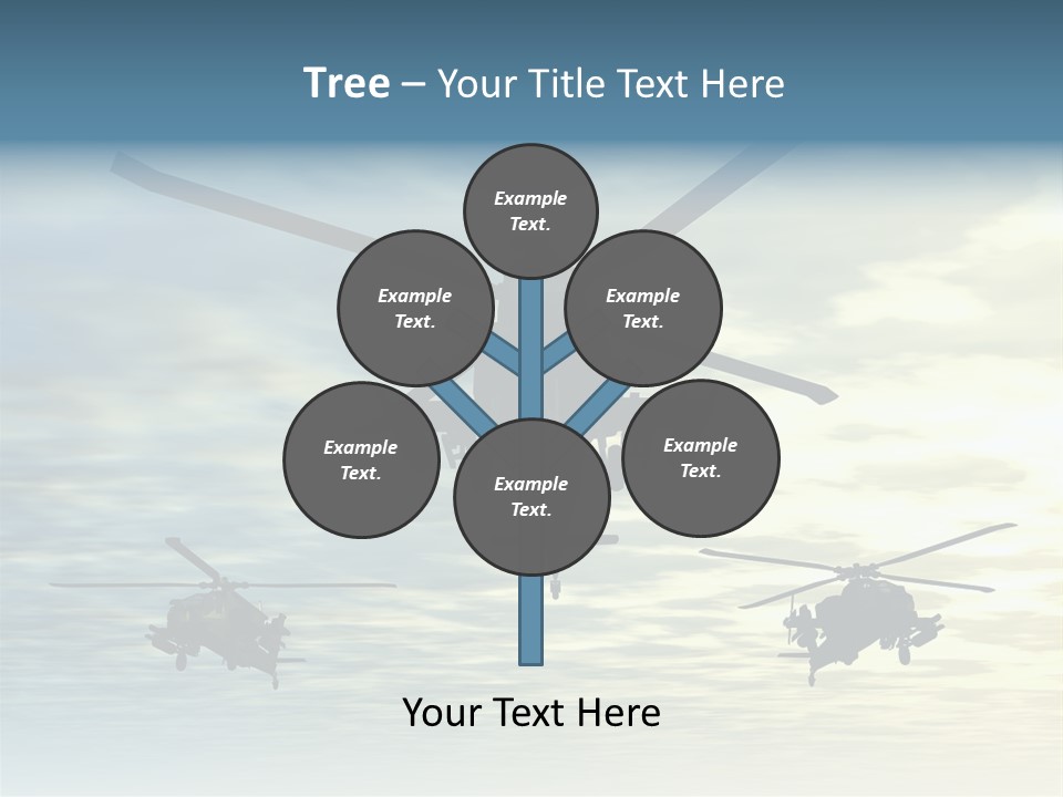 A Group Of Military Helicopters Flying Through A Cloudy Sky PowerPoint Template