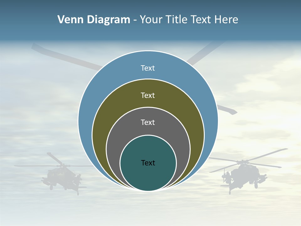 A Group Of Military Helicopters Flying Through A Cloudy Sky PowerPoint Template