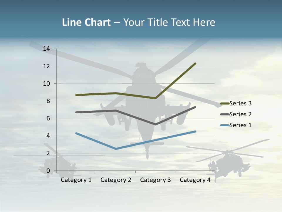 A Group Of Military Helicopters Flying Through A Cloudy Sky PowerPoint Template