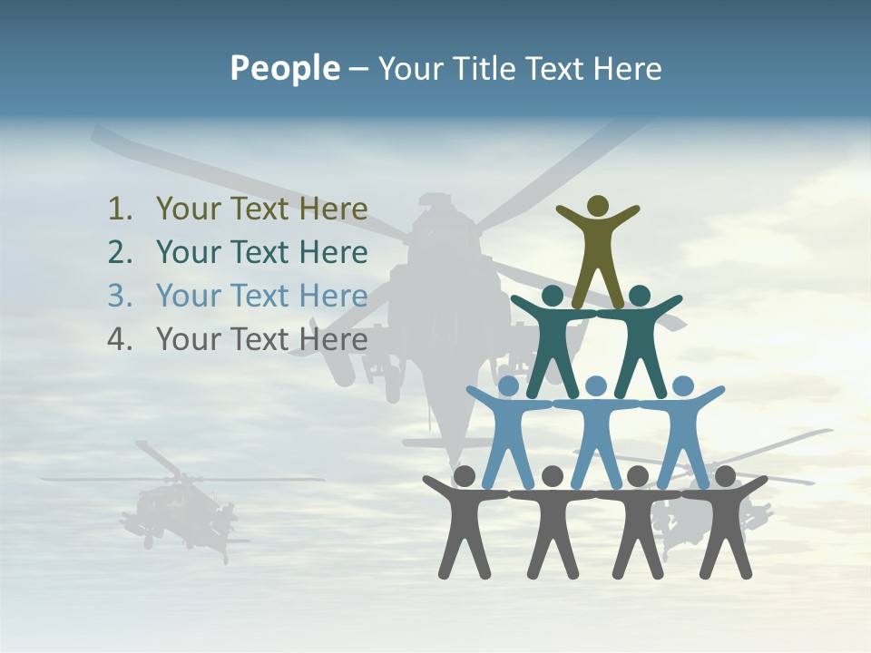 A Group Of Military Helicopters Flying Through A Cloudy Sky PowerPoint Template