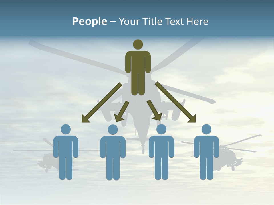 A Group Of Military Helicopters Flying Through A Cloudy Sky PowerPoint Template