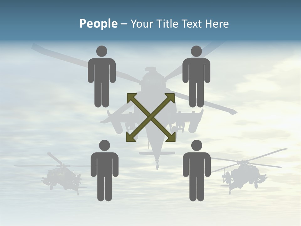 A Group Of Military Helicopters Flying Through A Cloudy Sky PowerPoint Template
