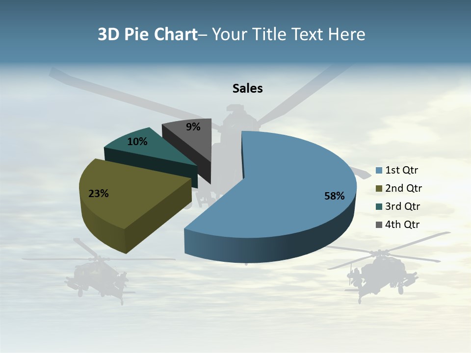 A Group Of Military Helicopters Flying Through A Cloudy Sky PowerPoint Template