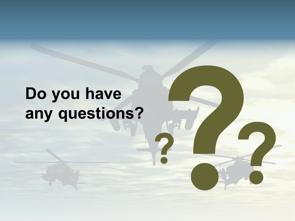 A Group Of Military Helicopters Flying Through A Cloudy Sky PowerPoint Template