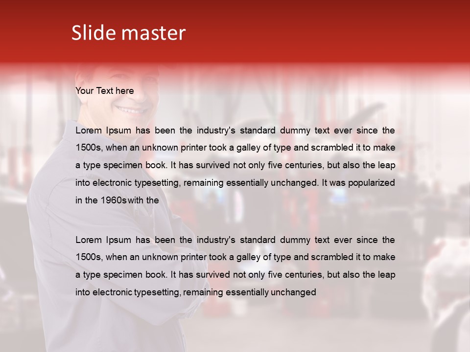 Inspection Vehicle Men PowerPoint Template