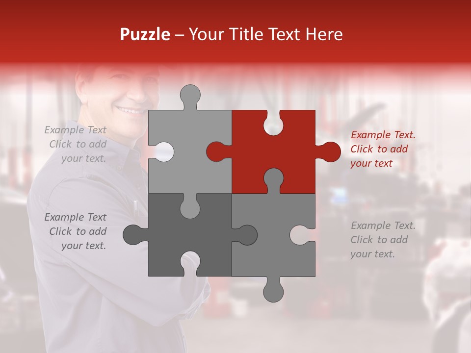 Inspection Vehicle Men PowerPoint Template