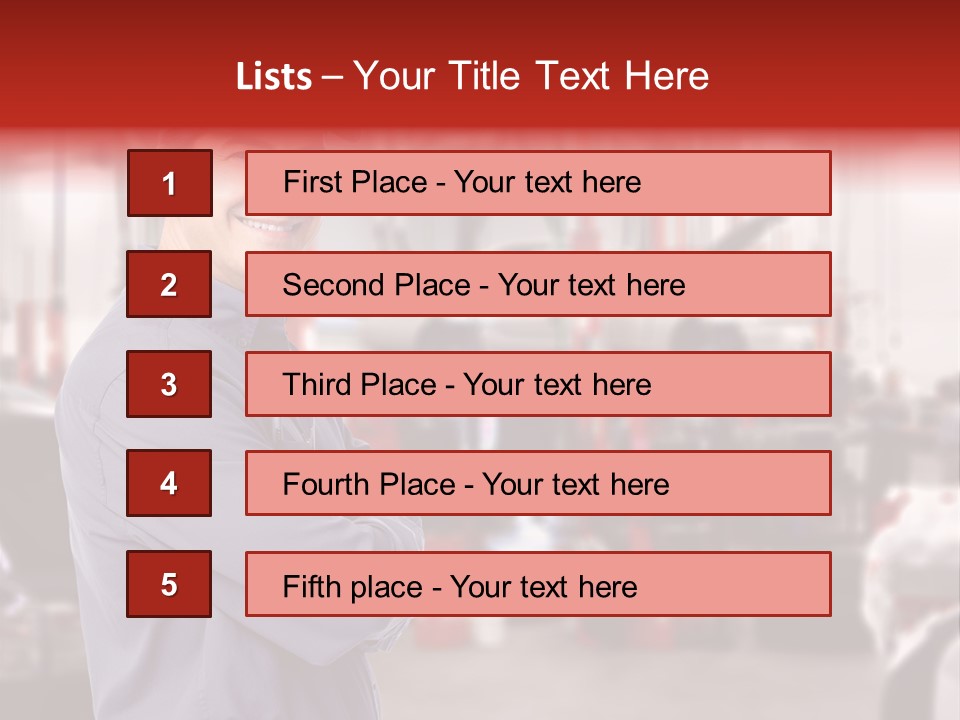 Inspection Vehicle Men PowerPoint Template