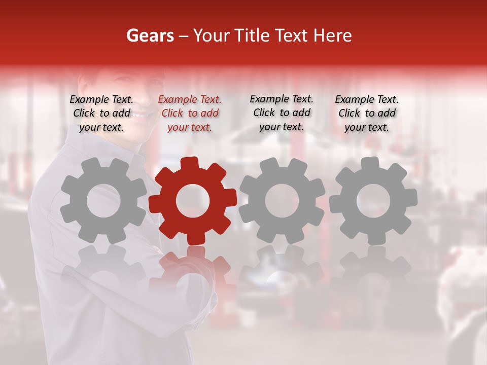 Inspection Vehicle Men PowerPoint Template