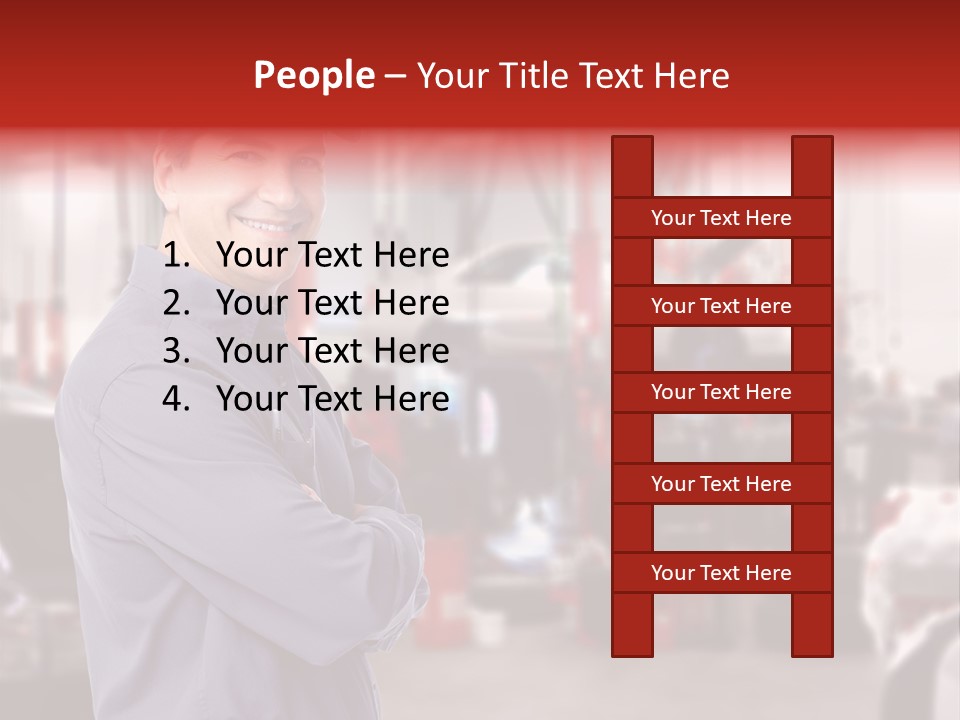Inspection Vehicle Men PowerPoint Template