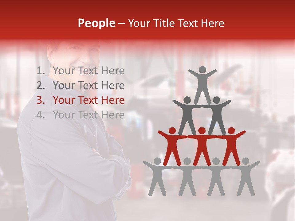 Inspection Vehicle Men PowerPoint Template