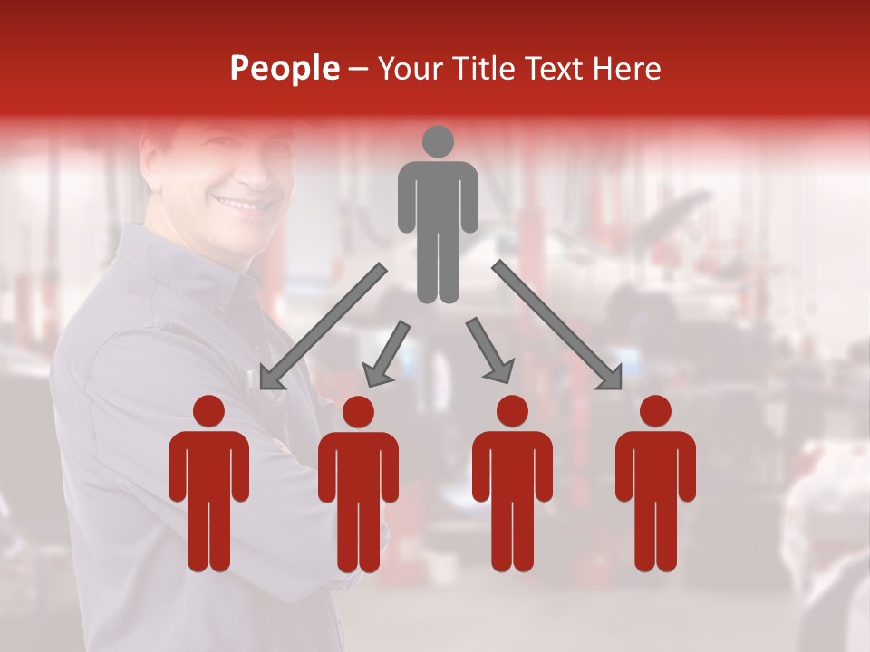 Inspection Vehicle Men PowerPoint Template