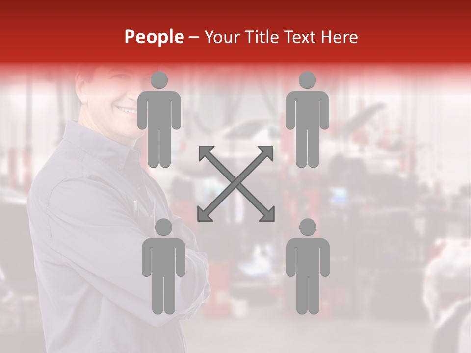 Inspection Vehicle Men PowerPoint Template