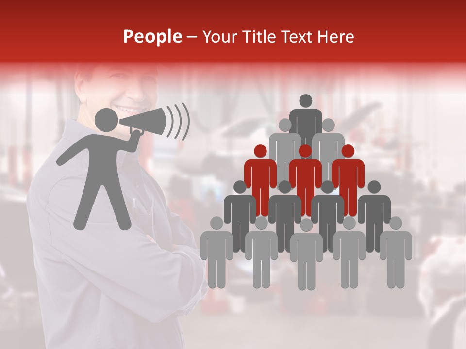 Inspection Vehicle Men PowerPoint Template