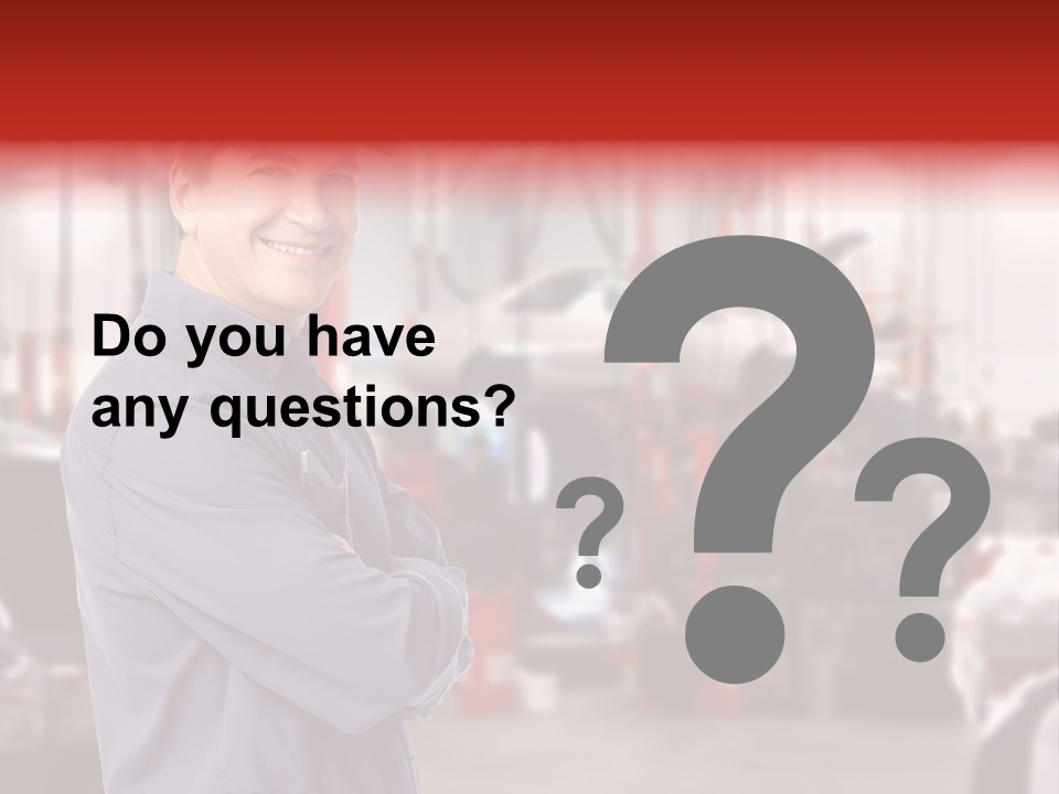 Inspection Vehicle Men PowerPoint Template