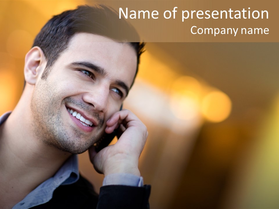 Talking Businessman Business PowerPoint Template