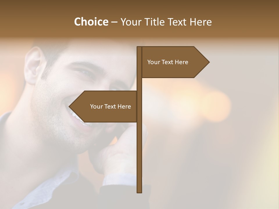 Talking Businessman Business PowerPoint Template