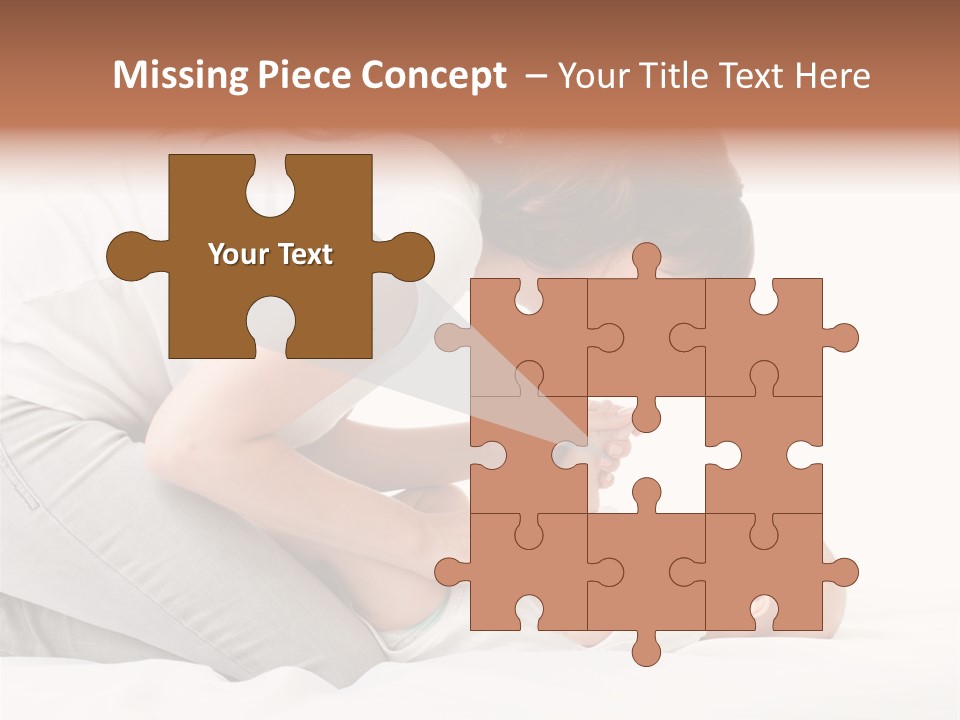 White Touch Girl PowerPoint Template