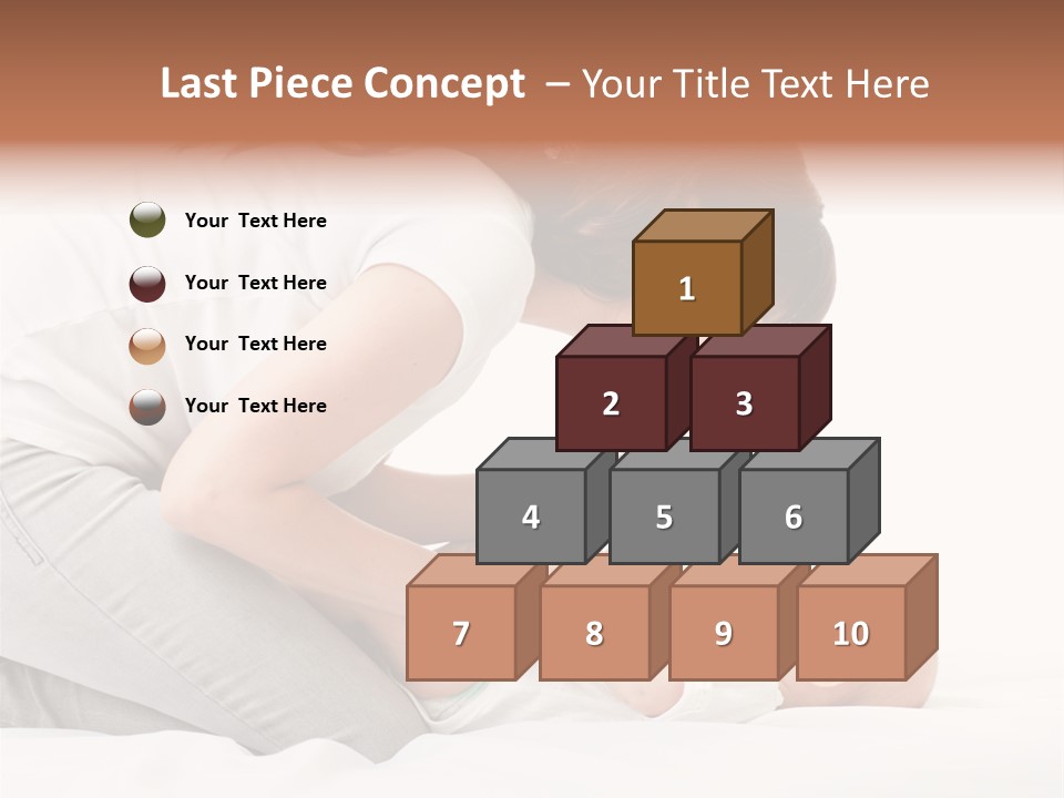 White Touch Girl PowerPoint Template