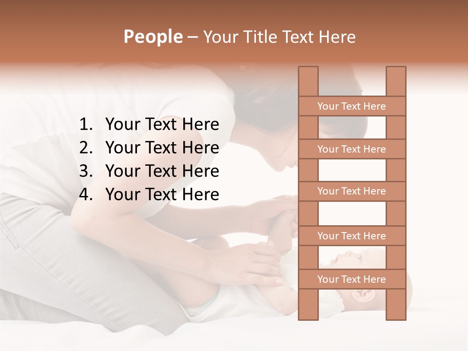 White Touch Girl PowerPoint Template