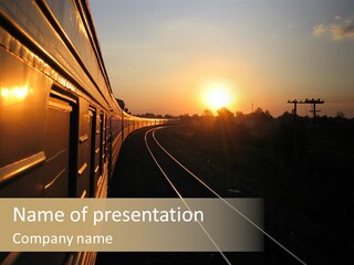 Railroad Corporate Rays PowerPoint Template