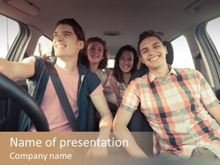 Vehicle People Female PowerPoint Template